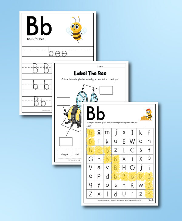 bee worksheets collage