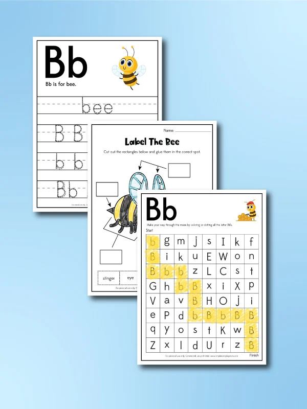 bee worksheets collage