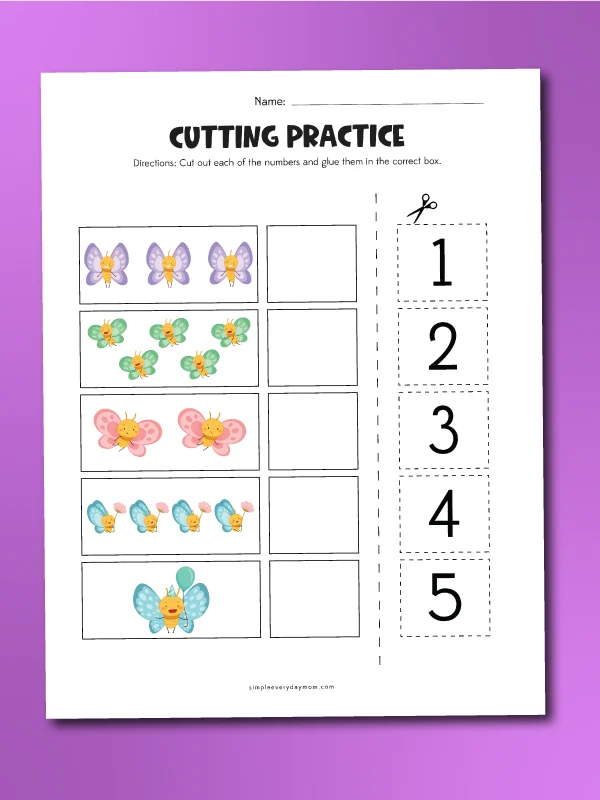 butterfly cutting practice numbers