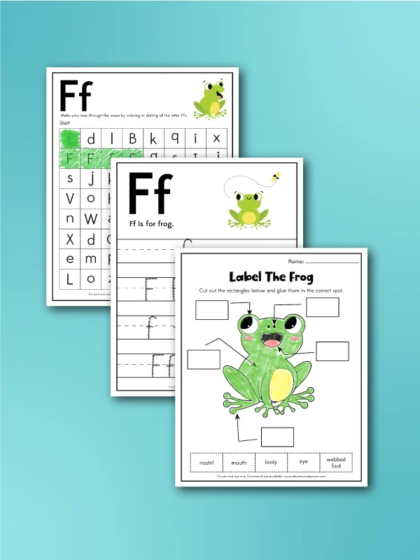 frog worksheets image collage