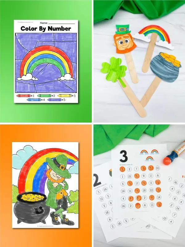 Collage of St. Patrick's Day Activities For Kids