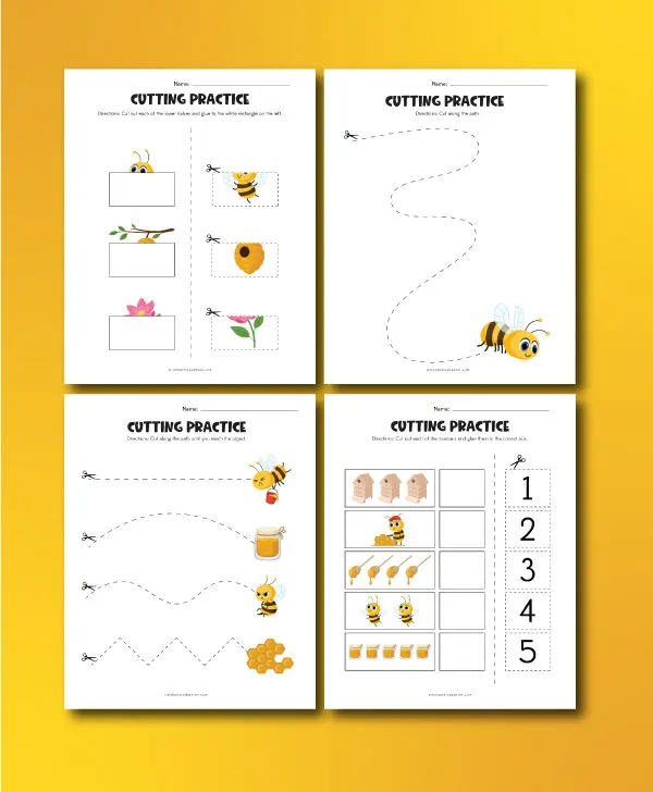 cutting practice worksheets image collage