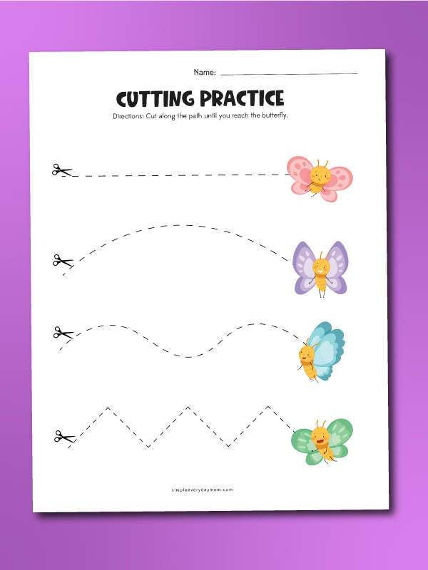 butterfly cutting practice dotted line