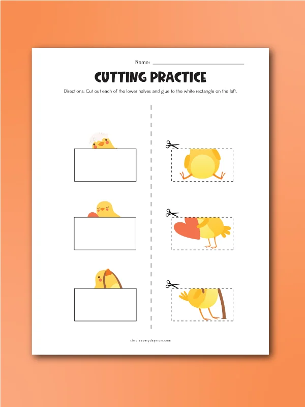 chick cutting practice finish the image