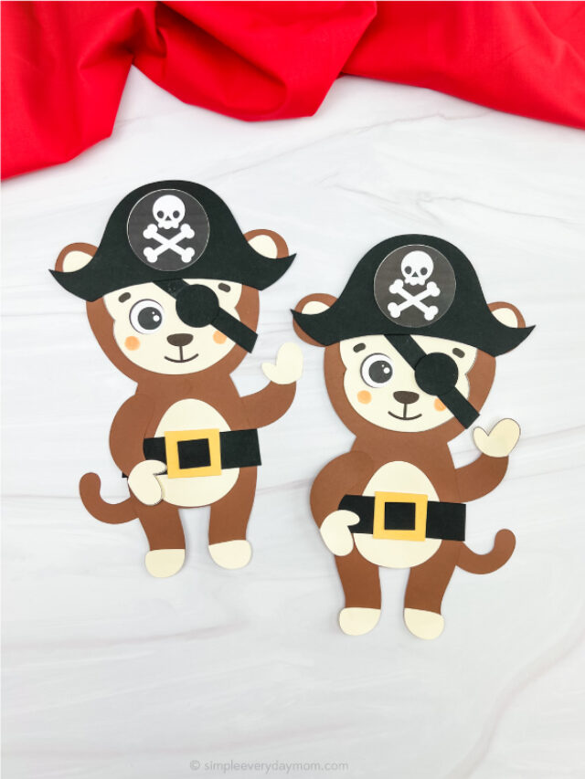 Pirate Monkey Craft For Kids [Free Template] Story
