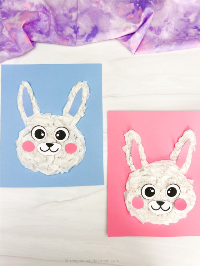 Tissue Paper Bunny Craft For Kids [Free Template] Story