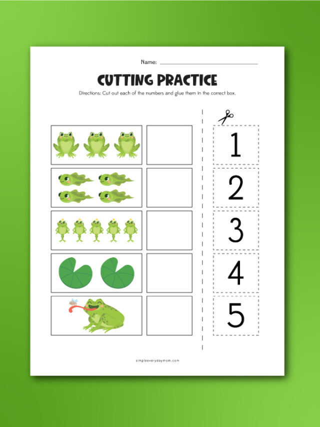 Frog Cutting Practice Worksheets For Kids [Free Printable] Story