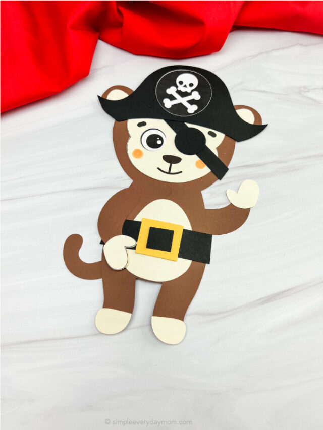 Pirate Monkey Craft For Kids [Free Template] Story