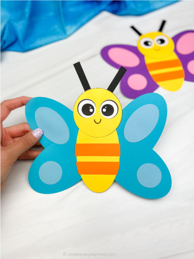 Butterfly Shape Craft For Kids [Free Template] Story