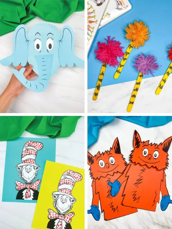 Dr Seuss craft ideas image collage