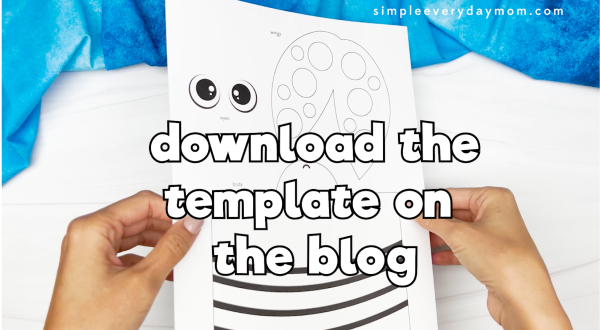 printed ladybug toilet roll template with "download the template on the blog"