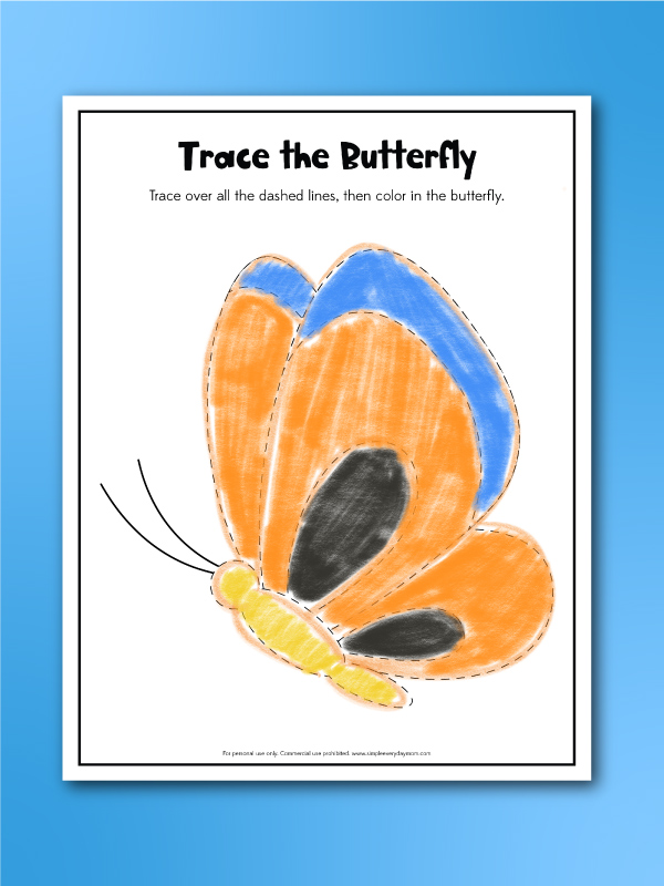 butterfly tracing worksheets trace the butterfly