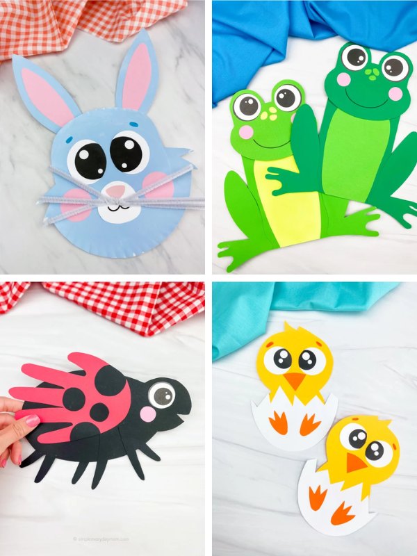 Spring craft ideas for kids image collage