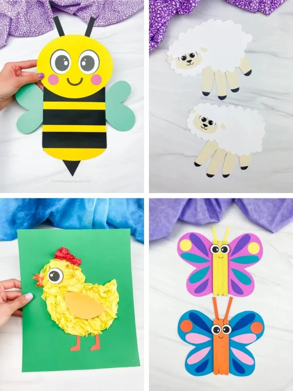 spring time craft ideas for kids image collage