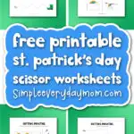 St Patrick's Day cutting practice worksheets cover image