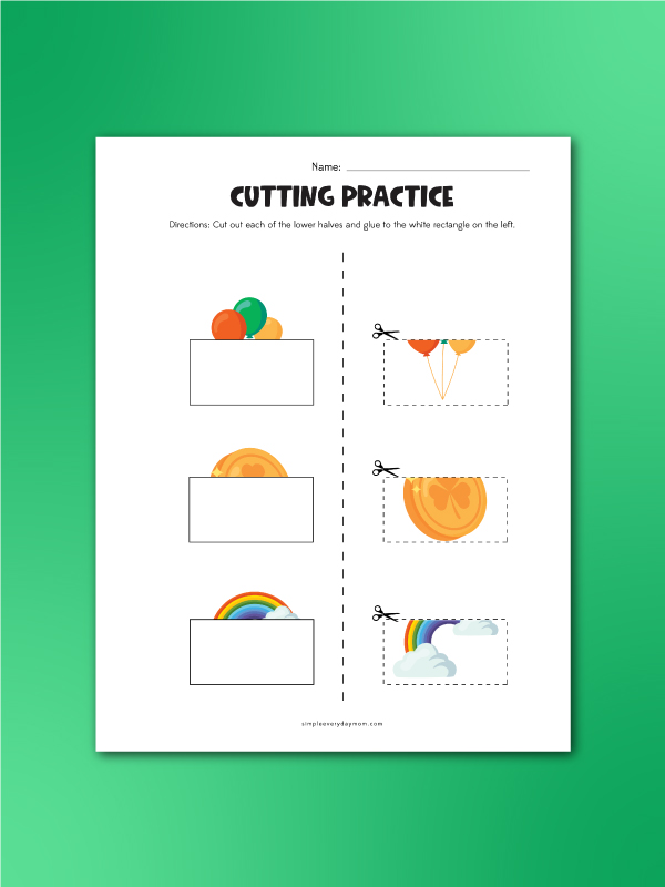 St Patrick's Day cutting practice image match