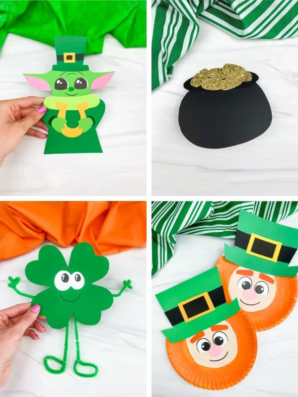 St. Patrick's Day kids craft ideas image collage