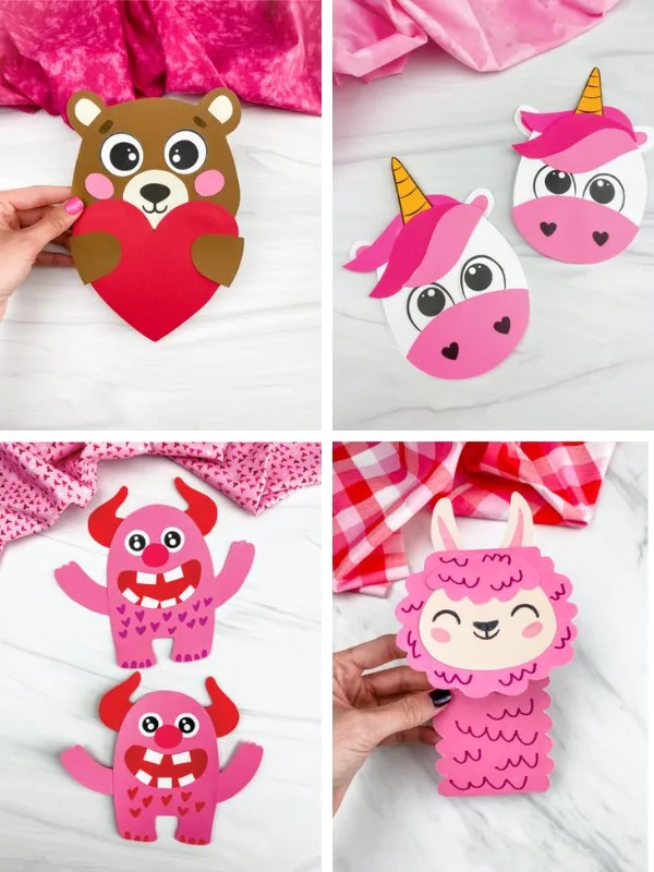 Valentine craft ideas image collage for kids