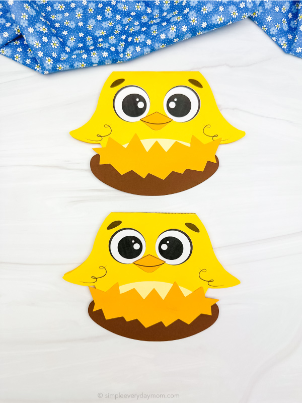 two examples of chick card craft for kids