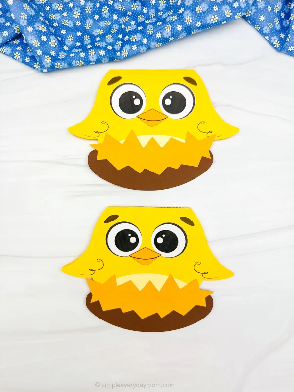 two examples of chick card craft for kids