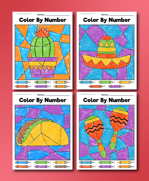 cinco de mayo color by number collage