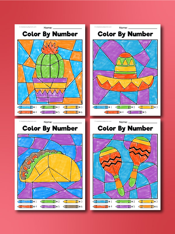 cinco de mayo color by number collage