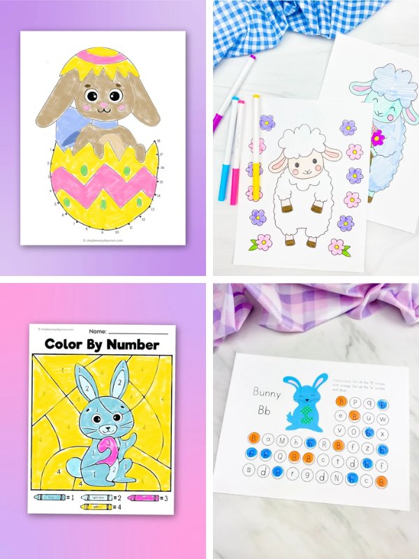 Easter activities for kids image collage