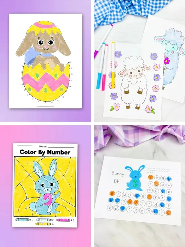 Easter activities for kids image collage