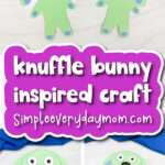 Collage Pinterest Image of Knuffle Bunny Craft with the word Knuffle Bunny Inspired Craft in the middle