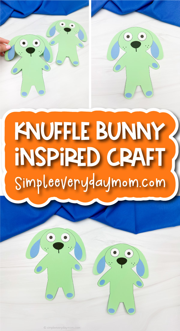 Collage Cover Image of Knuffle Bunny Craft with the word Knuffle Bunny Inspired Craft in the middle
