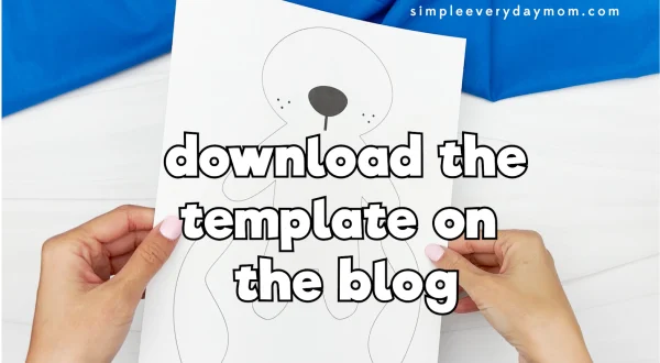 hand holding Knuffle Bunny Craft template