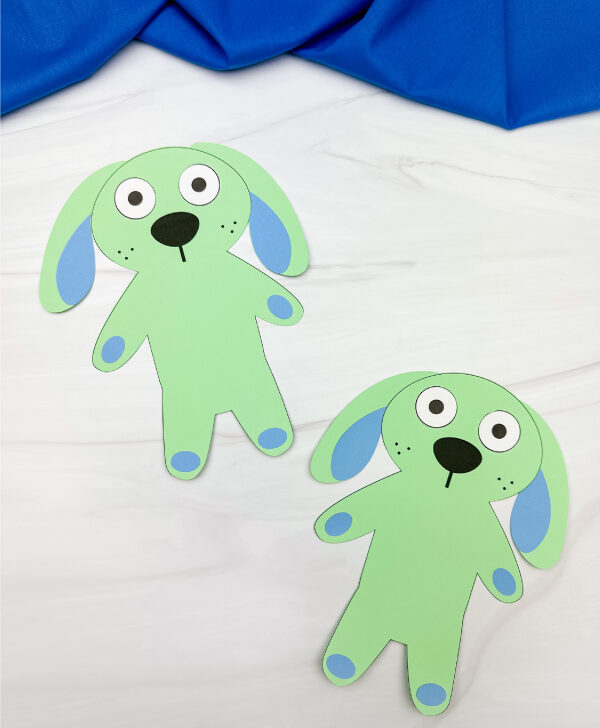 Featured image of two example finished Knuffle Bunny Craft
