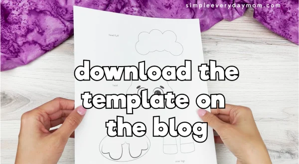 printed sheep paper cup template with "download the template on the blog" overlay