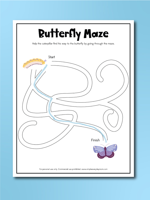 butterfly activity maze