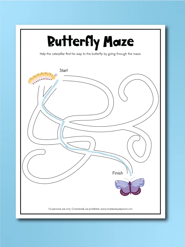 butterfly activity maze