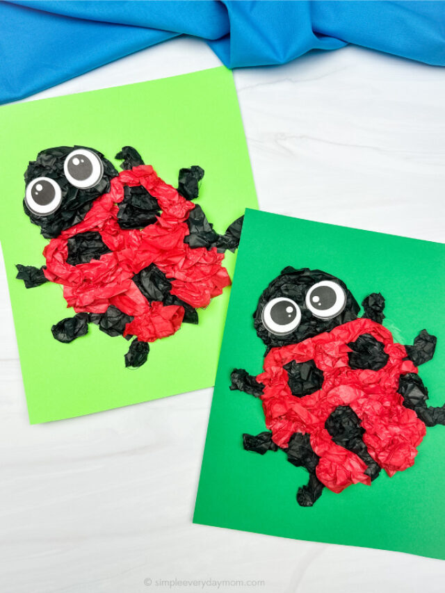 Ladybug Tissue Paper Craft For Kids [Free Template] Story