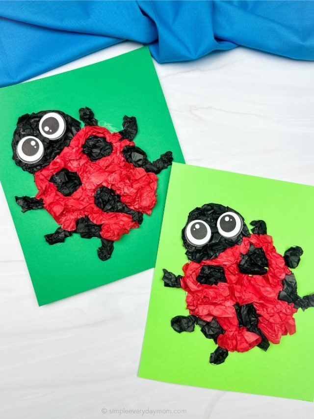Ladybug Tissue Paper Craft For Kids [Free Template] Story