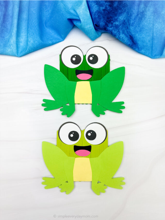 Popsicle Stick Frog Craft For Kids [Free Template] Story