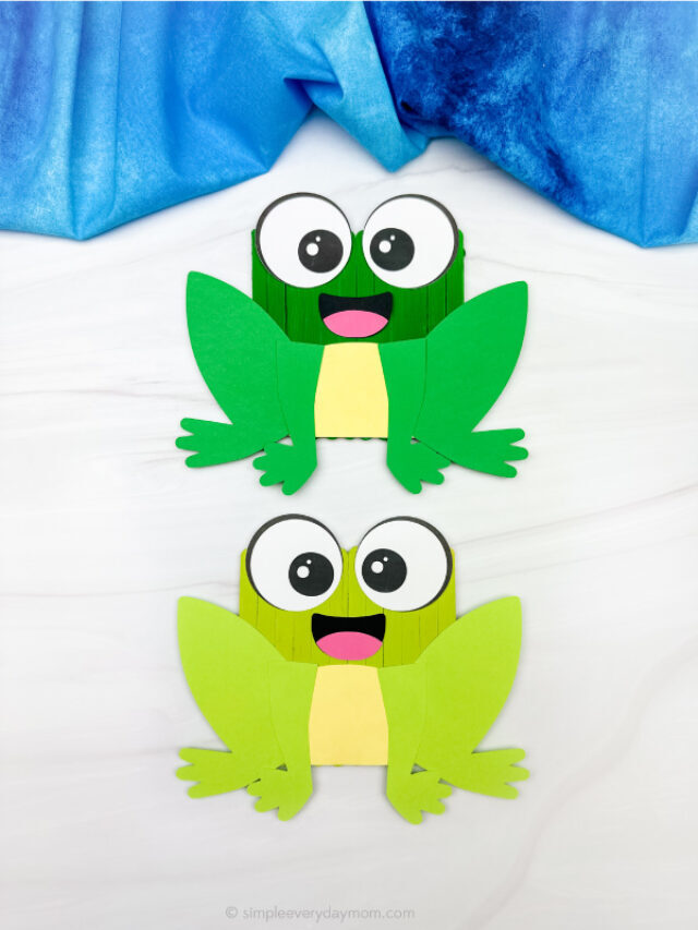 Popsicle Stick Frog Craft For Kids [Free Template] Story