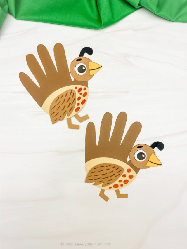 Quail Handprint Craft For Kids [Free Template] Story