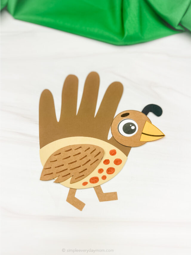 Quail Handprint Craft For Kids [Free Template] Story