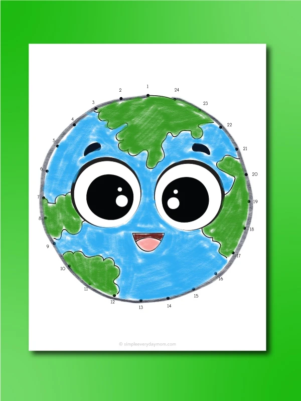 earth day connec the dots smiling earth