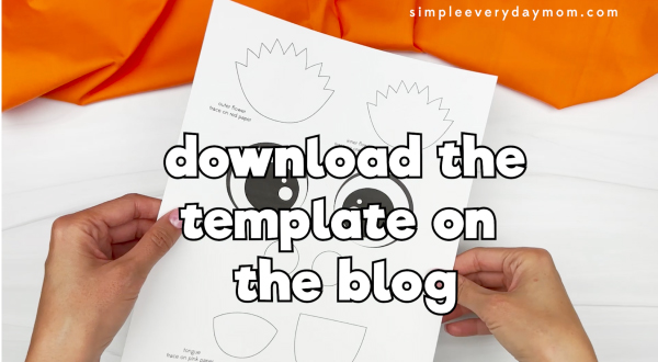 printed paper plate cactus template with "download the template on the blog" overlay