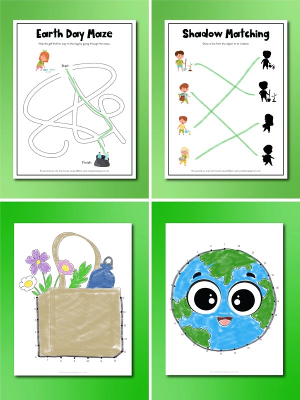 Collage image of Earth Day Activities For Kids
