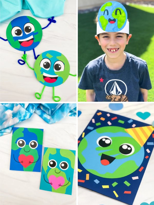 Collage image of Earth Day Crafts For Kids