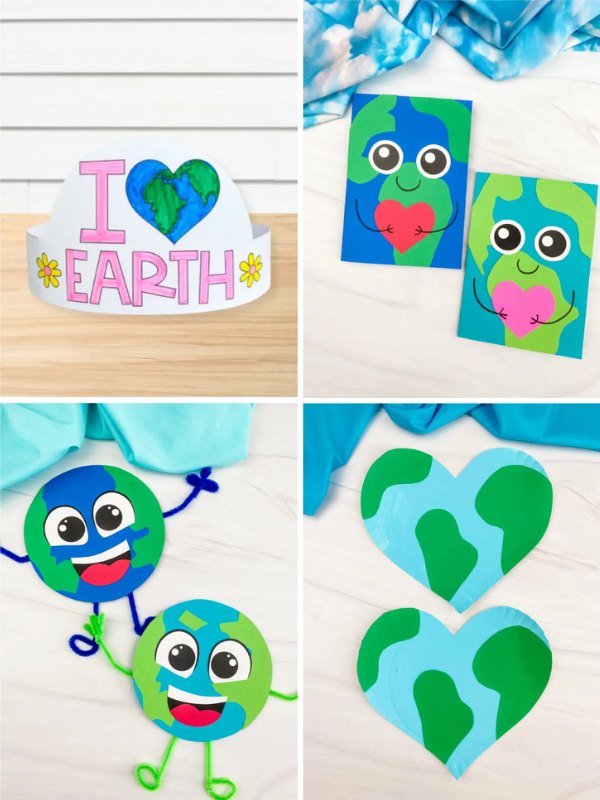 Collage image of Earth Day Crafts For Kids