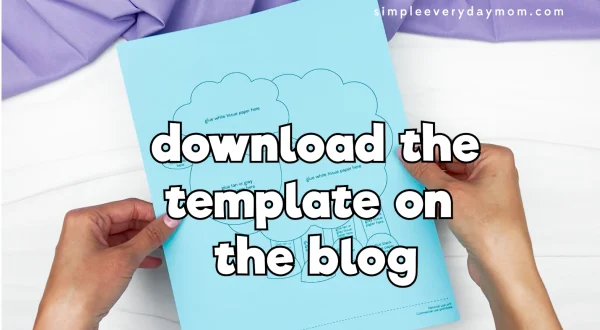 printed sheep tissue paper template with "download the template on the blog"