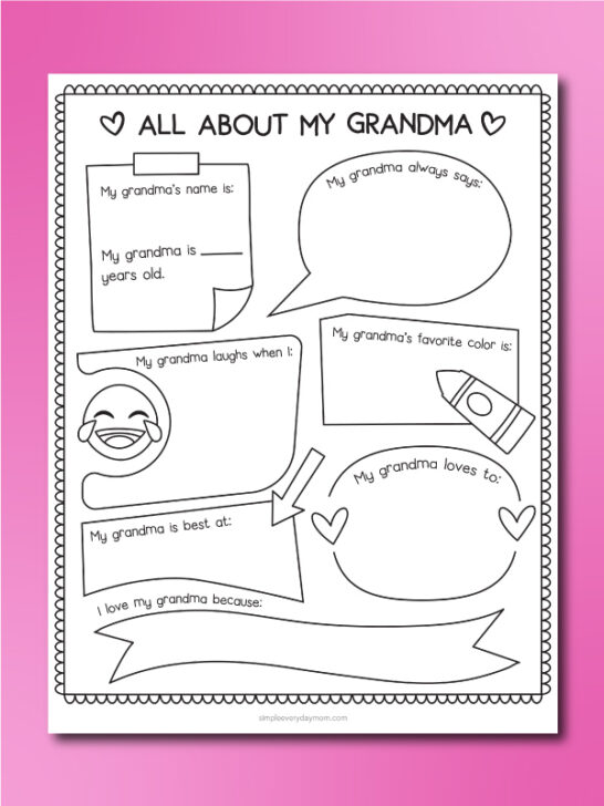Free All About Mom Printable For Kids (Plus Grandma, Too!)