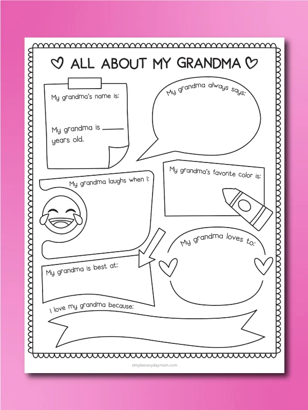 all about grandma printable