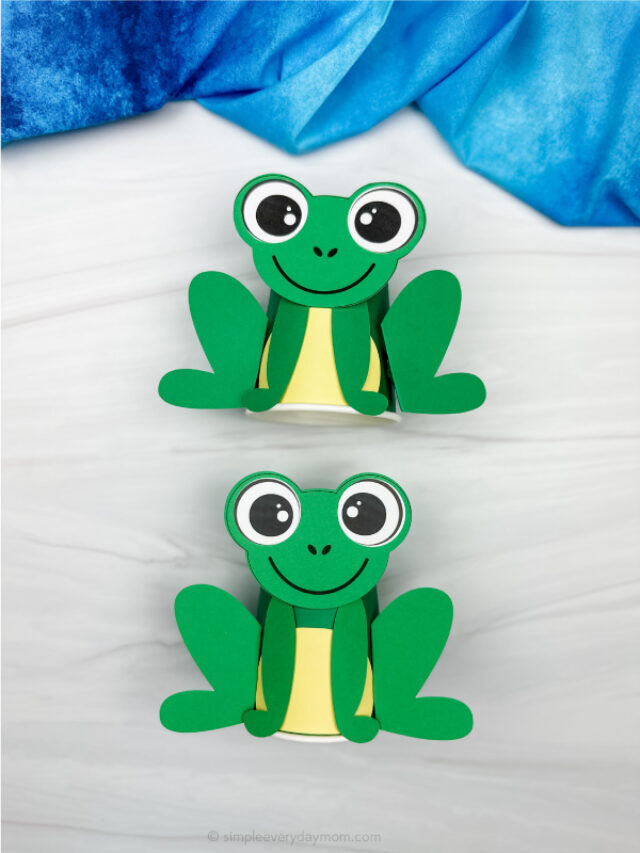 Frog Paper Cup Craft For Kids [Free Template] Story